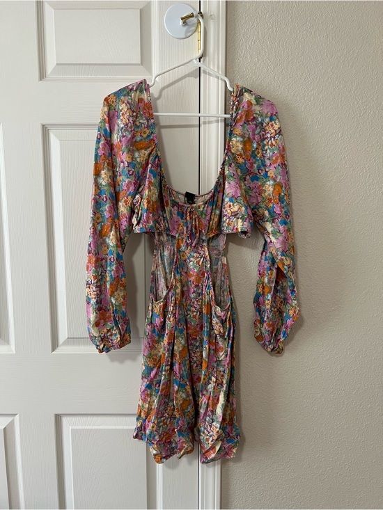 wild fable Dresses & Skirts - Wild Fable Floral Linen Blend Cutout Dress Size XXL